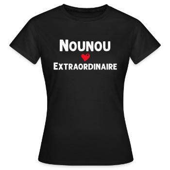 Nounou Extra - T-shirt Femme - noir - Devant - AI Model Female 172 dark (172cm)