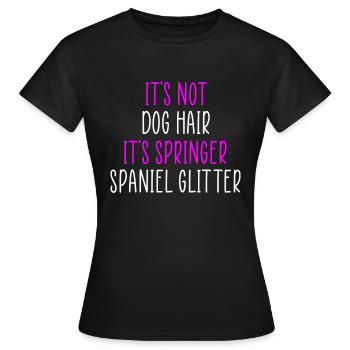 Paillettes d’épagneul Springer - T-shirt Femme - noir - Devant - AI Model Female 172 dark (172cm)