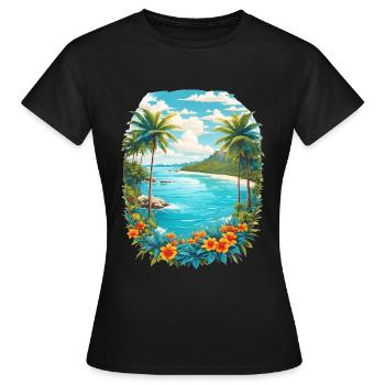 Île des Caraïbes - T-shirt Femme - noir - Devant - AI Model Female 172 dark (172cm)