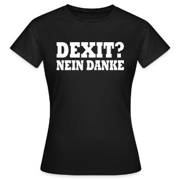 Dexit non merci - T-shirt Femme - noir - Devant - AI Model Female 172 dark (172cm)