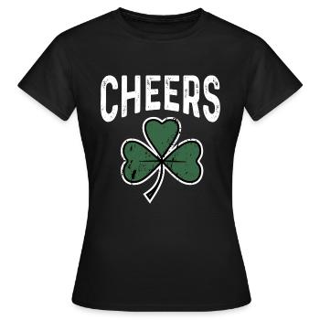 Fête de la Saint-Patrick - Irlande - Cheers - T-shirt Femme - noir - Devant - AI Model Female 172 dark (172cm)