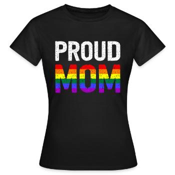 Proud Mom - Women's T-Shirt - black - Front - AI Model Female 172 dark (172cm)