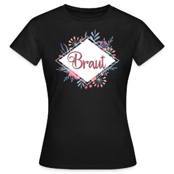 Chemise de groupe de poule mariée mariée - T-shirt Femme - noir - Devant - AI Model Female 172 dark (172cm)