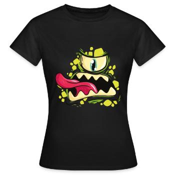 Monster face - Women's T-Shirt - black - Front - AI Model Female 172 dark (172cm)