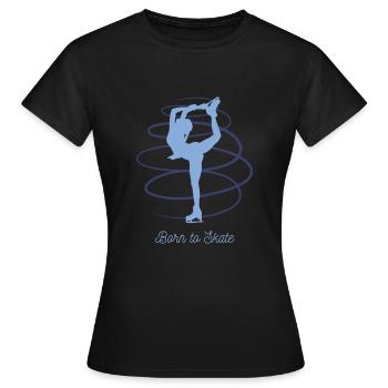 Skate Figure Skating Ice Skating - Women's T-Shirt - black - Front - AI Model Female 172 dark (172cm)