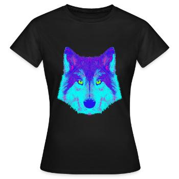 Wolf EDM - Frauen T-Shirt - Schwarz - Vorne - AI Model Female 172 dark (172cm)