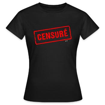 Censuré - T-shirt Femme - noir - Devant - AI Model Female 172 dark (172cm)