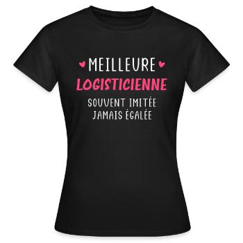 Meilleure Logisticienne - T-shirt Femme - noir - Devant - AI Model Female 172 dark (172cm)