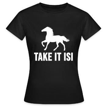Islandpferd Shirt Isländer Islandpony Geschenk - Frauen T-Shirt - Schwarz - Vorne - AI Model Female 172 dark (172cm)