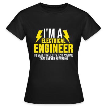 Électrotechnique TShirt techniciens cadeau - T-shirt Femme - noir - Devant - AI Model Female 172 dark (172cm)