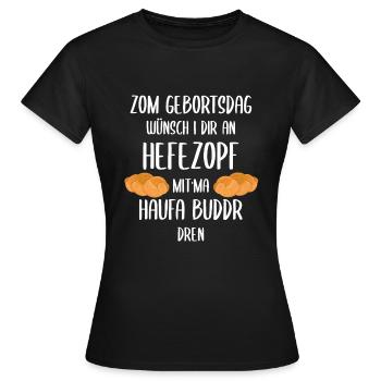 Souabe Souabe Anniversaire du dialecte - T-shirt Femme - noir - Devant - AI Model Female 172 dark (172cm)