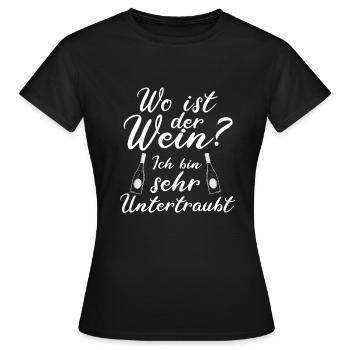 Weinfest Rotwein Weinrebe Pfalz Tradition Geschenk - Frauen T-Shirt - Schwarz - Vorne - AI Model Female 172 dark (172cm)