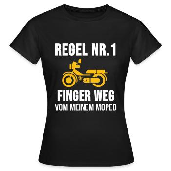 Moped Mofa Rollerfahrer Roller Sprüche Geschenk - Frauen T-Shirt - Schwarz - Vorne - AI Model Female 172 dark (172cm)
