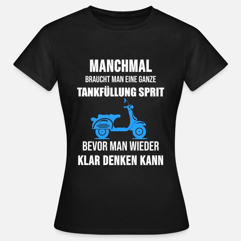 Moped Mofa Rollerfahrer Roller Cooles Geschenk - Frauen T-Shirt - Schwarz