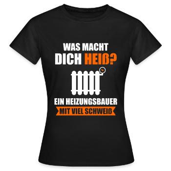 Heizungsbauer Heizung Heizungsbau Sanitär Geschenk - Frauen T-Shirt - Schwarz - Vorne - AI Model Female 172 dark (172cm)