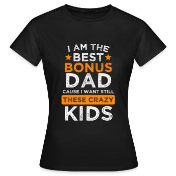 Bonus papa beau-père papa bonus cadeau enfant - T-shirt Femme - noir - Devant - AI Model Female 172 dark (172cm)