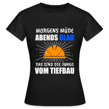 Tiefbau Tiefbauer Bauarbeiter Geschenk - Frauen T-Shirt - Schwarz - Vorne - AI Model Female 172 dark (172cm)