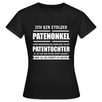 Patenonkel Onkel Pate Geschenk & Pate - Frauen T-Shirt - Schwarz - Vorne - AI Model Female 172 dark (172cm)
