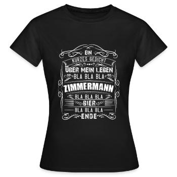 Zimmermann Zimmerer Handwerker Geschenk & Zimmerei - Frauen T-Shirt - Schwarz - Vorne - AI Model Female 172 dark (172cm)