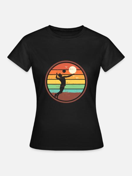 Vintage Sports Volleyball - Frauen T-Shirt - Schwarz