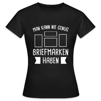 Briefmarke Briefmarken Sammler Geschenk - Frauen T-Shirt - Schwarz - Vorne - AI Model Female 172 dark (172cm)