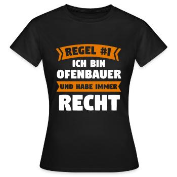 Ofenbauer Ofen Kamin Geschenk - Frauen T-Shirt - Schwarz - Vorne - AI Model Female 172 dark (172cm)