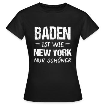Baden Badener Baden-Württemberg Geschenk - Frauen T-Shirt - Schwarz - Vorne - AI Model Female 172 dark (172cm)