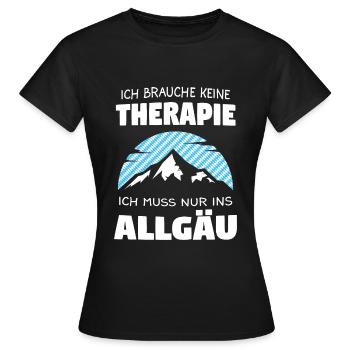 Allgäu Allgäuer Bayern Geschenk - Frauen T-Shirt - Schwarz - Vorne - AI Model Female 172 dark (172cm)