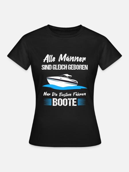 Motorboot Boot Bootsbesitzer Boote Geschenk - Frauen T-Shirt - Schwarz