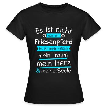 Friesenpferd Friesen Friese Geschenk - Frauen T-Shirt - Schwarz - Vorne - AI Model Female 172 dark (172cm)