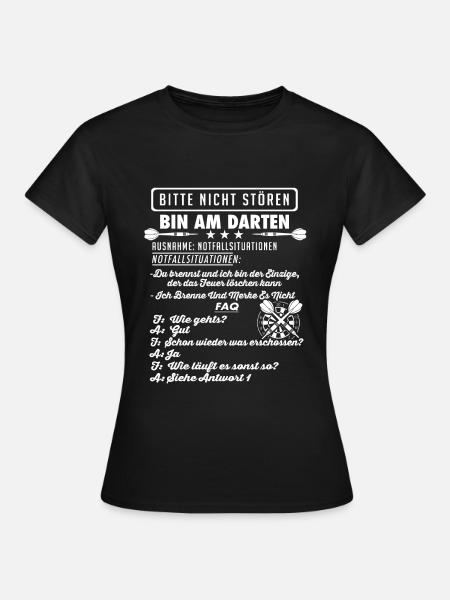 Dart Darts Darten Geschenk - Frauen T-Shirt - Schwarz