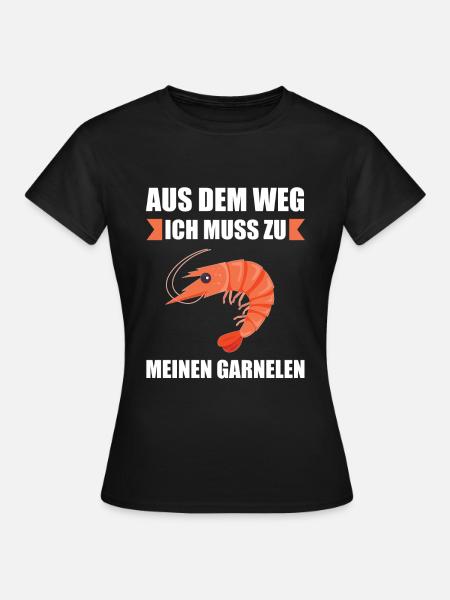Garnele Garnelen Shrimp Meerestiere Geschenk - Frauen T-Shirt - Schwarz