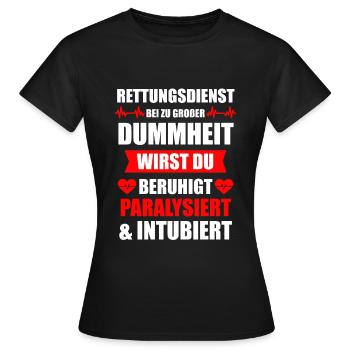 Rettungsdienst Rettungssanitäter Rettungshelfer - Frauen T-Shirt - Schwarz - Vorne - AI Model Female 172 dark (172cm)