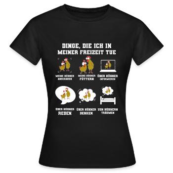 Huhn Hühner Hühnerstall Geschenk - Frauen T-Shirt - Schwarz - Vorne - AI Model Female 172 dark (172cm)