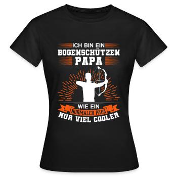 Bogenschütze Papa Bogenschießen Bogenschiessen - Frauen T-Shirt - Schwarz - Vorne - AI Model Female 172 dark (172cm)