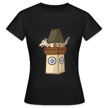 Panthère de Styrie à la tour de l’horloge de Graz – Styrie - T-shirt Femme - noir - Devant - AI Model Female 172 dark (172cm)