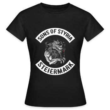 Panthère de Styrie Fils De Styrie Puissance Motard - T-shirt Femme - noir - Devant - AI Model Female 172 dark (172cm)