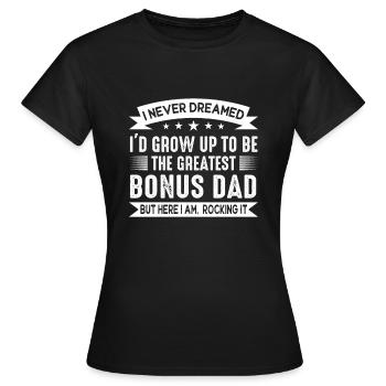 Bonus papa bonus papa papa bonus cadeau papa - T-shirt Femme - noir - Devant - AI Model Female 172 dark (172cm)