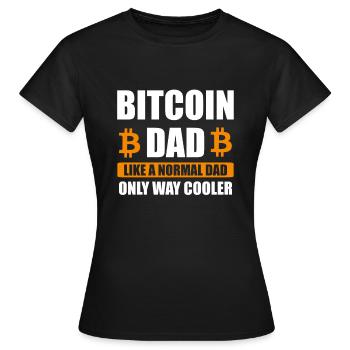 Bitcoin Dad BTC Trader Currency Gift - Women's T-Shirt - black - Front - AI Model Female 172 dark (172cm)