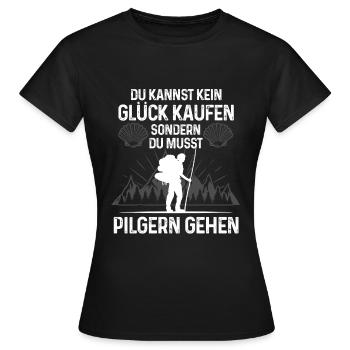 Pilgern Pilgerer Jakobsweg Geschenk - Frauen T-Shirt - Schwarz - Vorne - AI Model Female 172 dark (172cm)