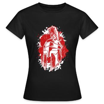 spartiate casque splatter sparta krieger - T-shirt Femme - noir - Devant - AI Model Female 172 dark (172cm)