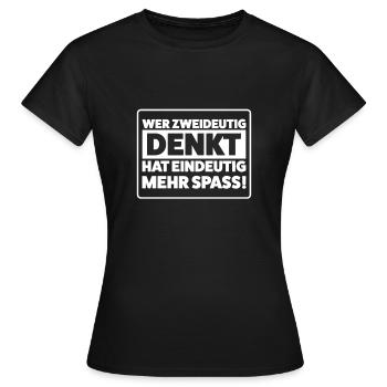 Spaßige Zweideutigkeit – Lache mehr! - Frauen T-Shirt - Schwarz - Vorne - AI Model Female 172 dark (172cm)
