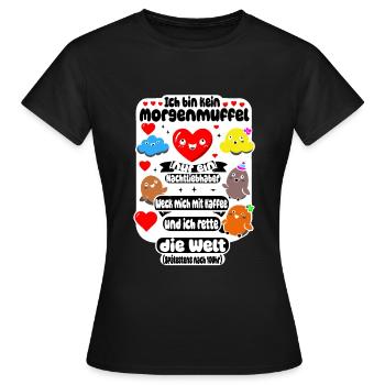 Les noctambules – le café sauve le monde - T-shirt Femme - noir - Devant - AI Model Female 172 dark (172cm)