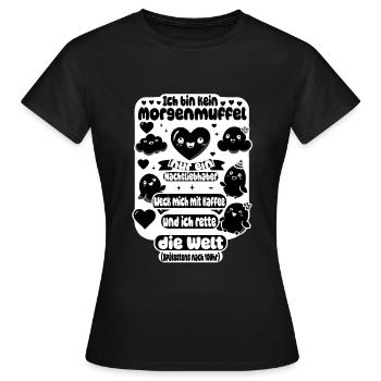 Les noctambules – le café sauve le monde - T-shirt Femme - noir - Devant - AI Model Female 172 dark (172cm)
