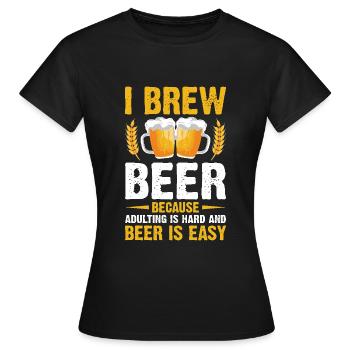 Braumeister Beer Brewing Brewers Drinking Beer - Women's T-Shirt - black - Front - AI Model Female 172 dark (172cm)