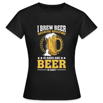 Braumeister Beer Brewing Brewers Drinking Beer - Women's T-Shirt - black - Front - AI Model Female 172 dark (172cm)