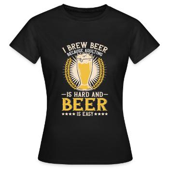 Braumeister Beer Brewing Brewers Drinking Beer - Women's T-Shirt - black - Front - AI Model Female 172 dark (172cm)
