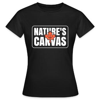 Blattpeeper Herbst Laub Herbst Peeper - Frauen T-Shirt - Schwarz - Vorne - AI Model Female 172 dark (172cm)