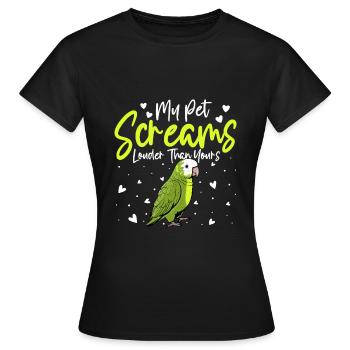 Moine vert Acteur Quaker Conure Perroquets - T-shirt Femme - noir - Devant - AI Model Female 172 dark (172cm)
