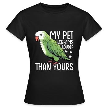 Moine vert Acteur Quaker Conure Perroquets - T-shirt Femme - noir - Devant - AI Model Female 172 dark (172cm)